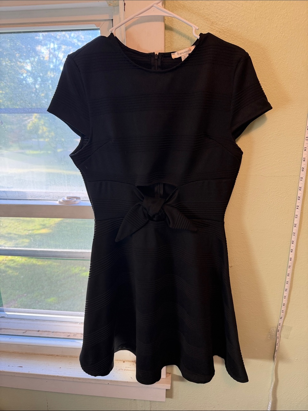Francesca's Collections Black Mini Dress with Front Knot
